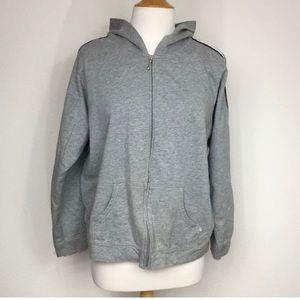 3/$25 N.Y.L. New York Laundry Gray Hooded Zip Cotton Sweatshirt Sz Large Casual